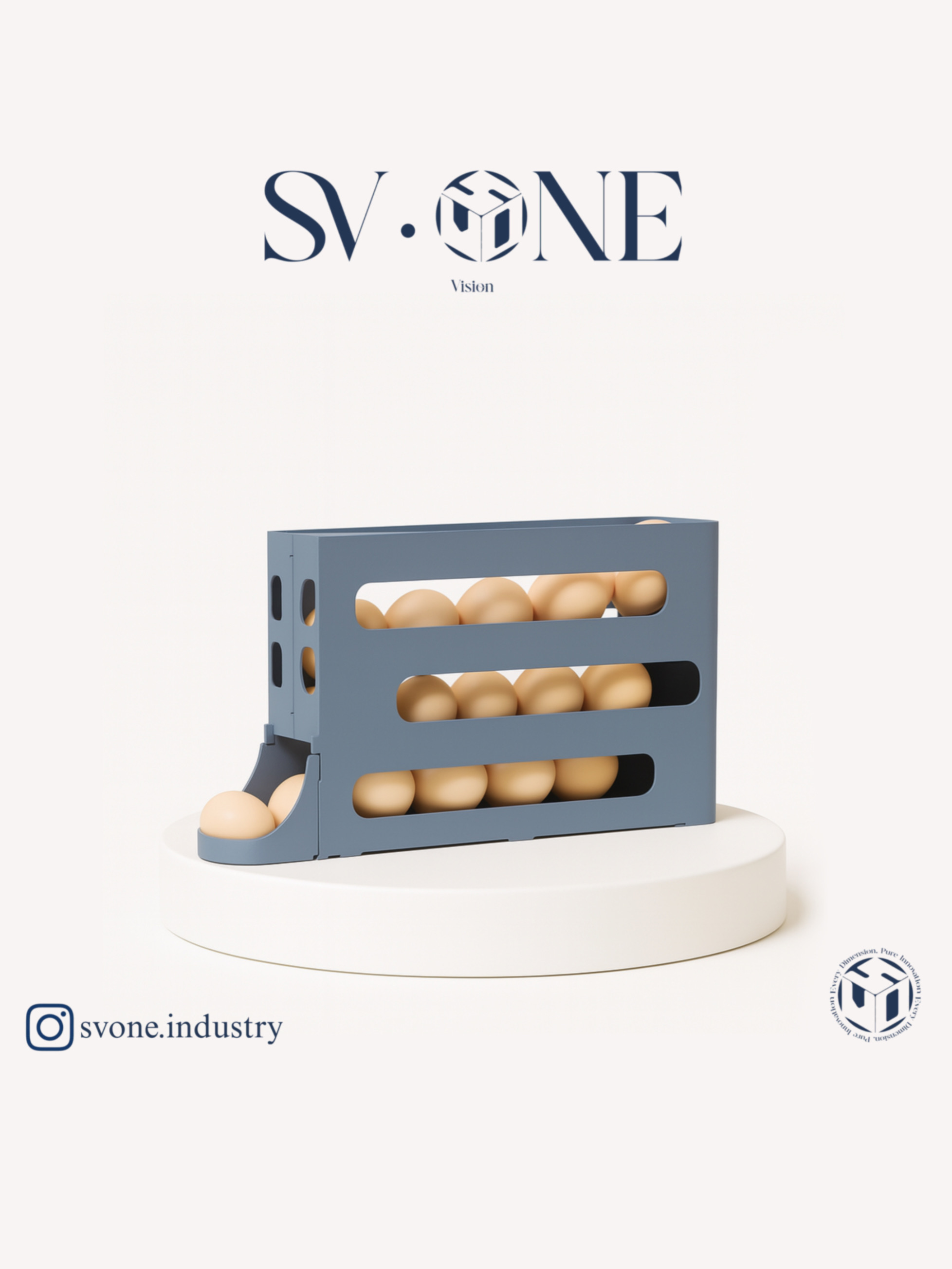 جا تخم‌مرغی مینیمال طبقاتی پرینت سه‌بعدی برند sv.one مدل مدرن