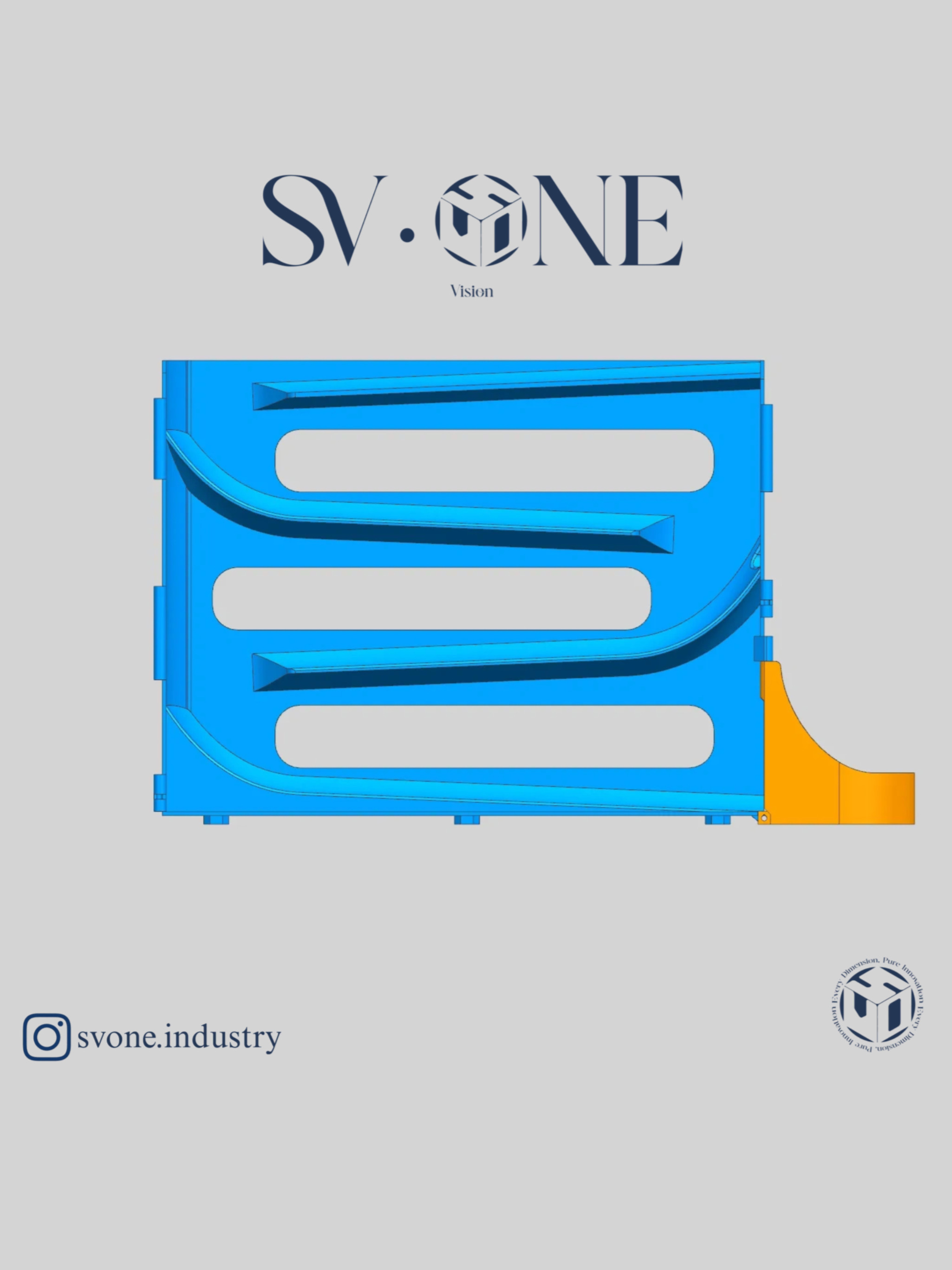 نمای بغل جا تخم‌مرغی پرینت سه‌بعدی برند sv.one با طراحی مینیمال