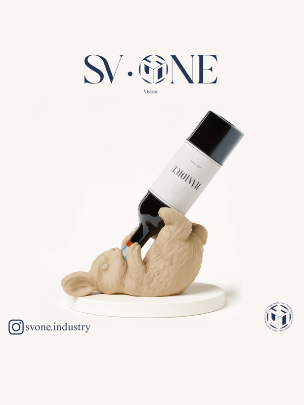 استند بطری طرح خرگوش برند SV.ONE با طراحی فانتزی و ساختهشده با پرینت سهبعدی