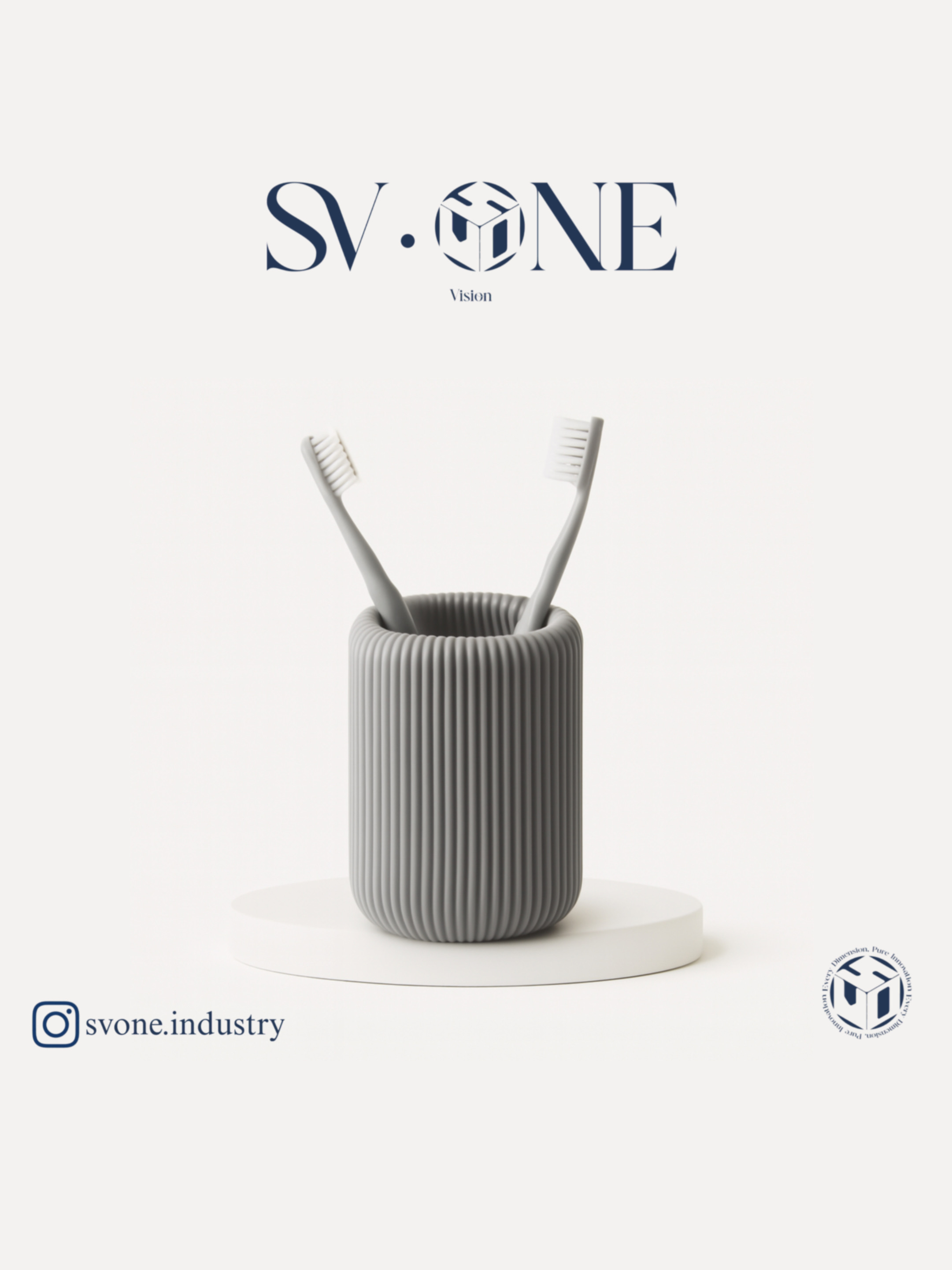 استند مسواک مینیمال SV.ONE با طراحی شیار‌دار و مدرن  استند چندمنظوره SV.ONE برای نظم‌دهی وسایل شخصی