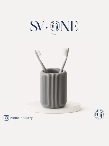 استند مسواک مینیمال SV.ONE با طراحی شیاردار و مدرن استند چندمنظوره SV.ONE برای نظمدهی وسایل شخصی