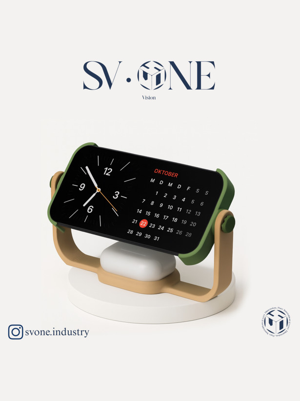 هولدر مگسیف موبایل و ایرپاد SV.ONE با طراحی مدرن و مینیمال استند شارژر دوگانه SV.ONE برای موبایل و ایرپاد