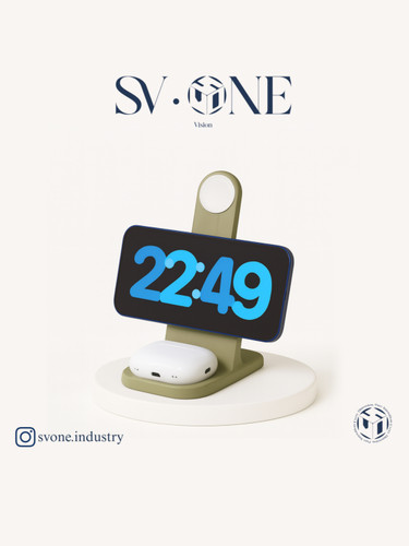 هولدر سهکاره مگسیف SV.ONE برای موبایل، ساعت هوشمند و ایرپاد استند شارژر SV.ONE با طراحی مینیمال و کاربردی