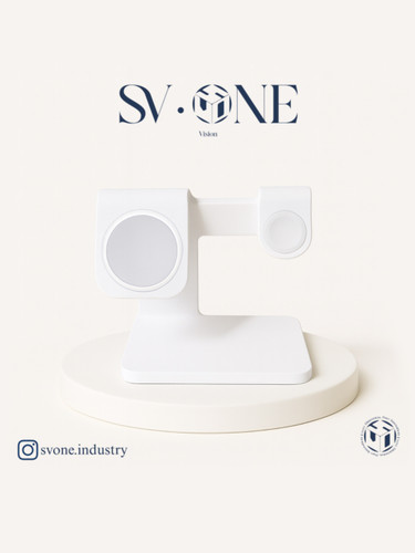 هولدر مگسیف SV.ONE مخصوص موبایل، ساعت هوشمند و ایرپاد استند شارژر سهکاره مدرن SV.ONE با طراحی مینیمال