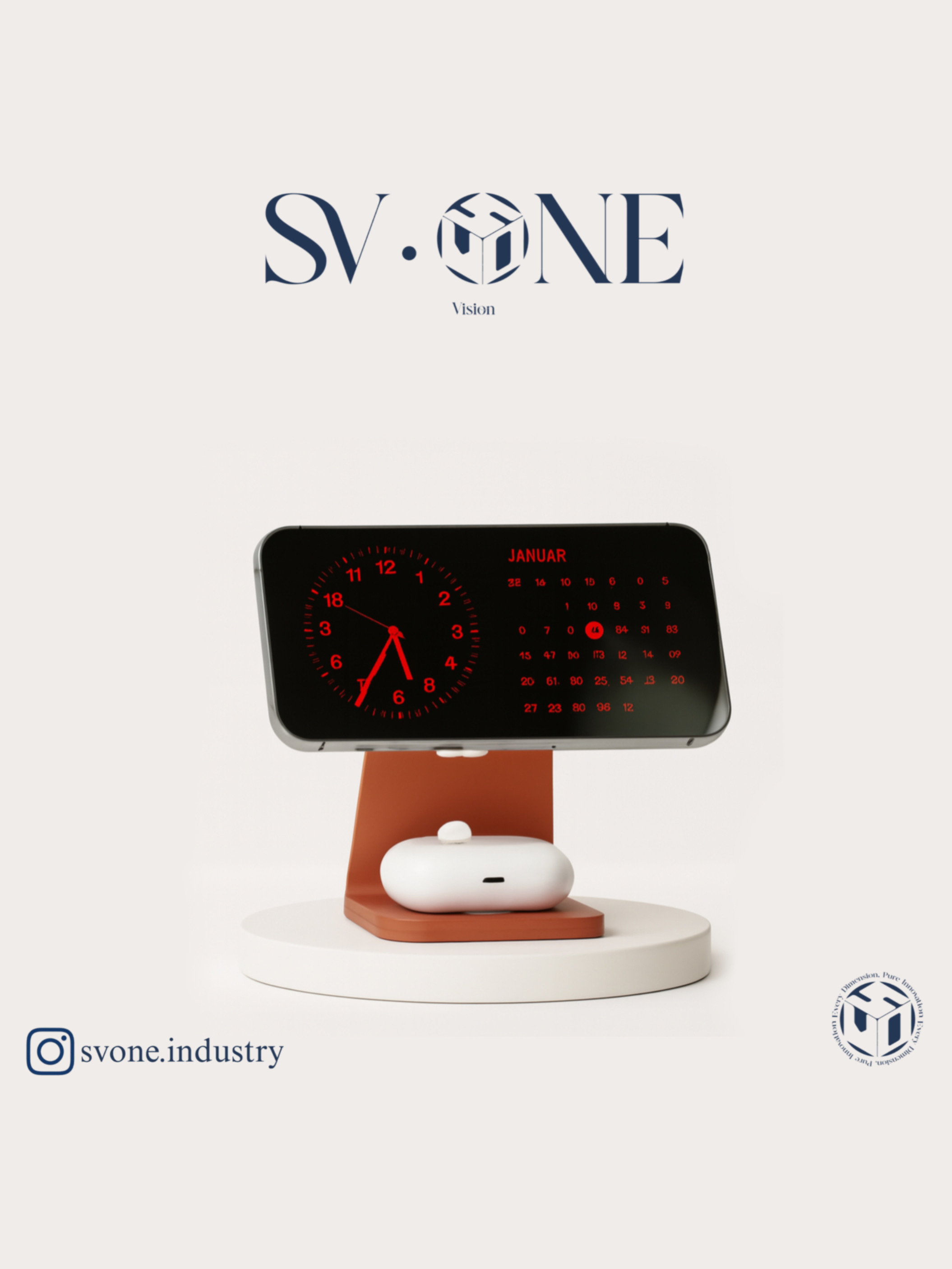 هولدر شارژر مگ‌سیف موبایل و ایرپاد SV.ONE  استند دوکاره شارژ موبایل و ایرپاد با طراحی مدرن