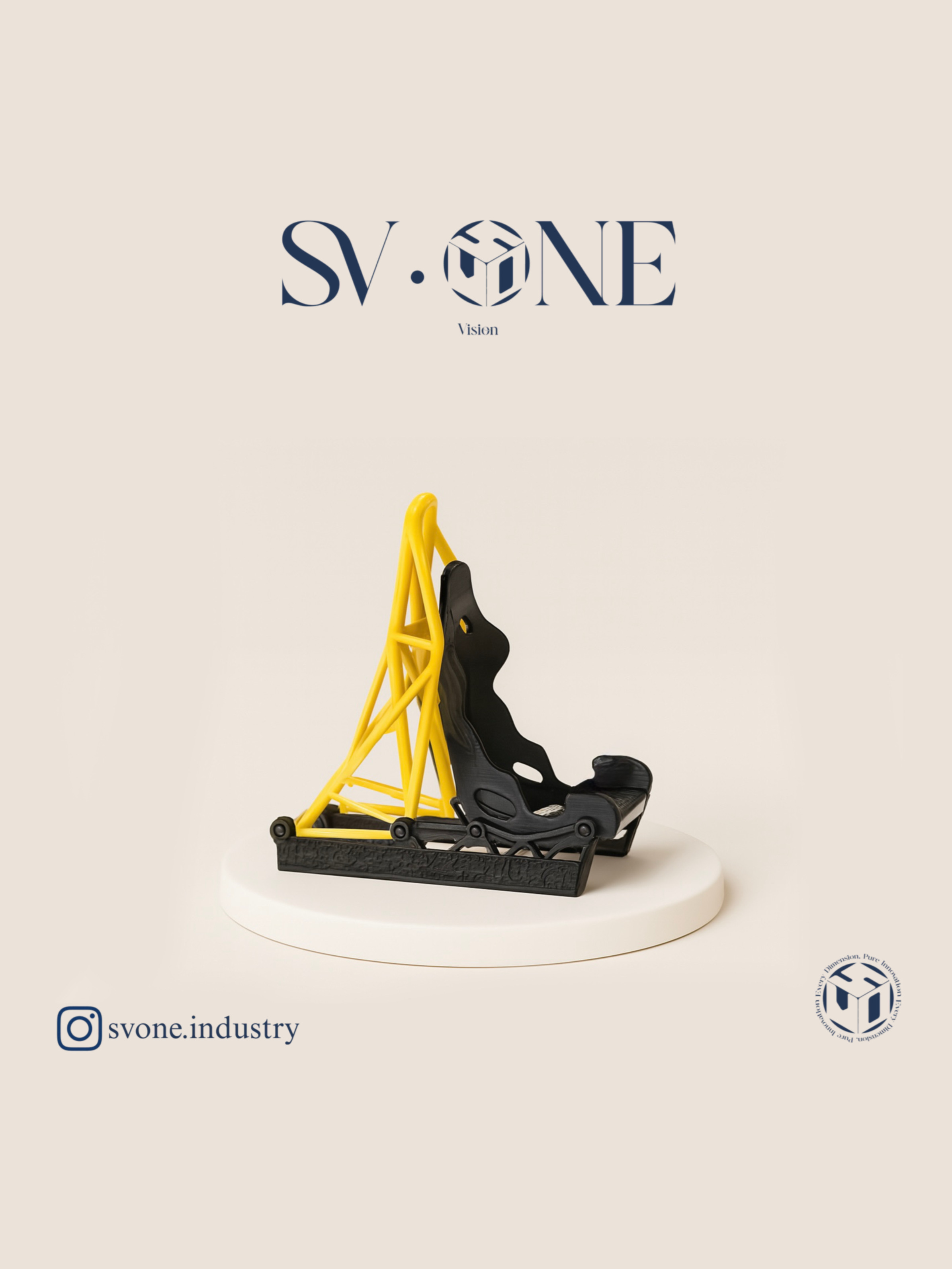 هولدر رومیزی موبایل طرح صندلی ماشین مسابقه‌ای SV•ONE با قابلیت شارژ همزمان  پایه نگهدارنده موبایل SV•ONE با طراحی اسپرت و الهام از صندلی مسابقه‌ای