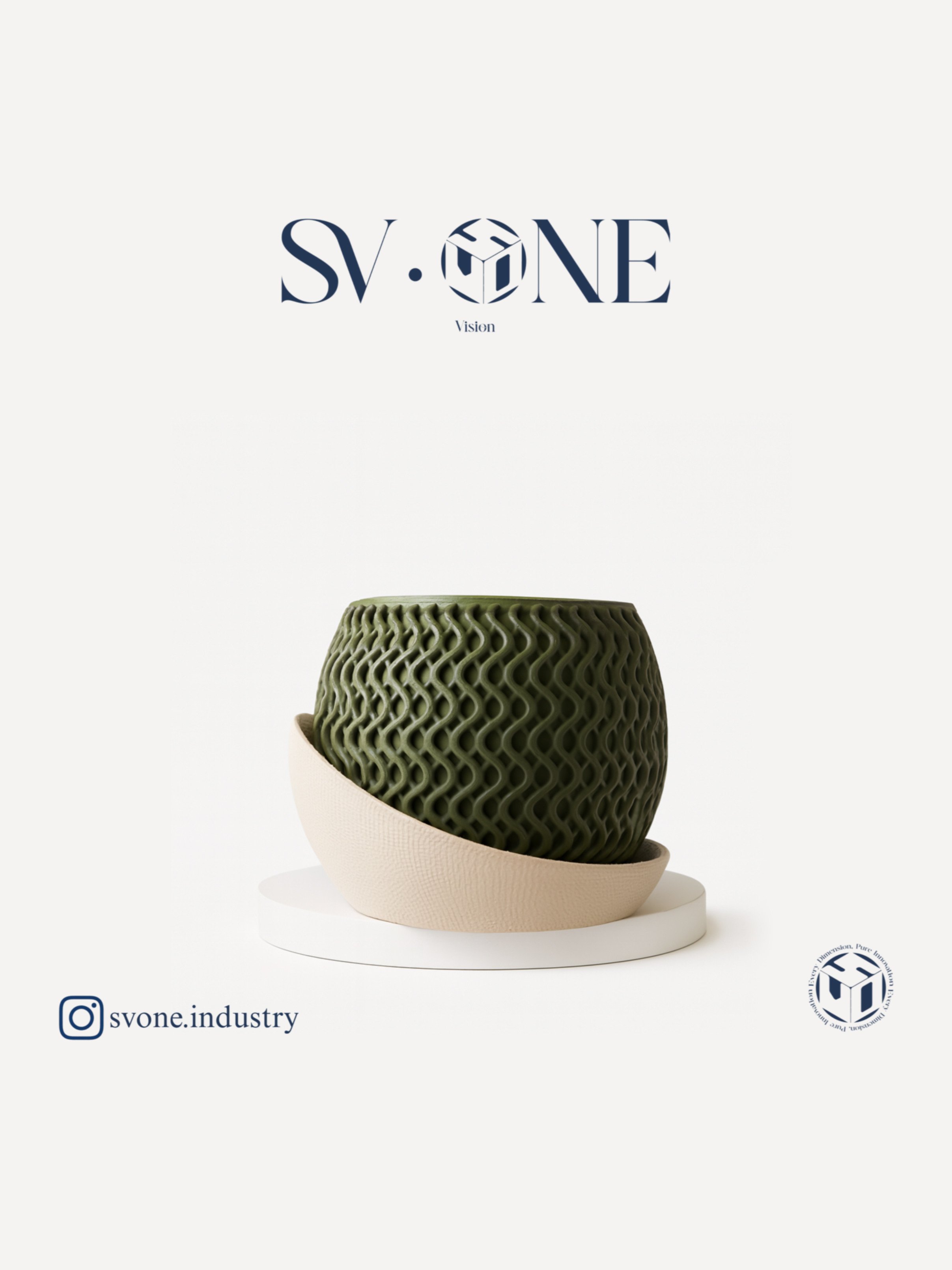 گلدان مشبک SV•ONE با بافت سه‌بعدی و زیره تخت  گلدان SV•ONE با زیره منحنی و طراحی خاص دکوراتیو