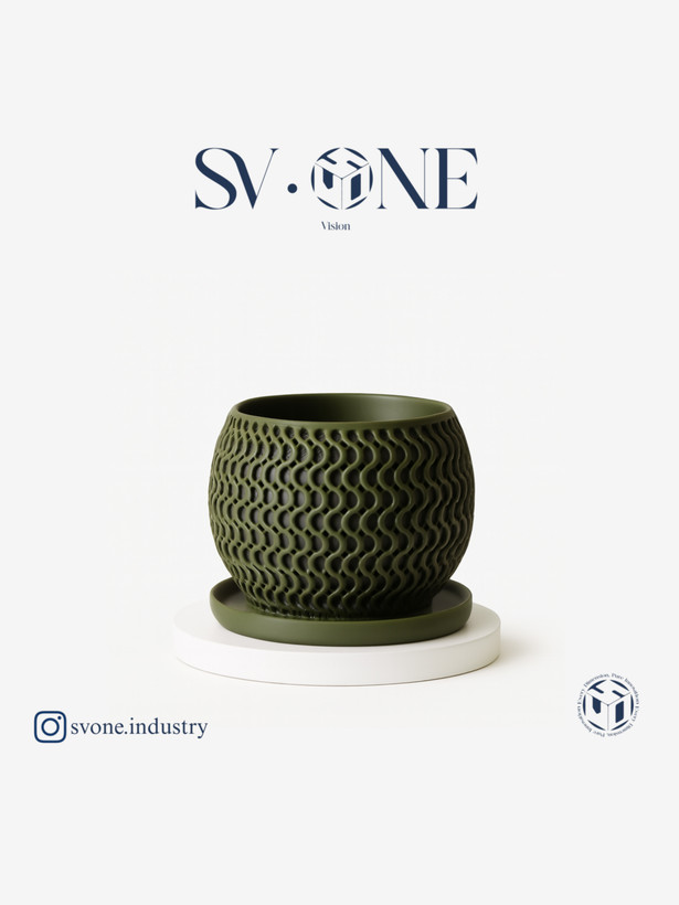 جزئیات بافت سهبعدی گلدان SV•ONE در نور طبیعی